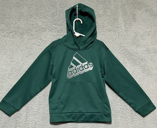 Adidas Hoodie Youth Size 6 Pullover Athletic Sweatshirt Boys Sporty Green