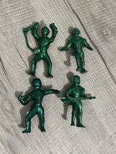 1950's Atomic Age Vintage Ajax Archer Hard Plastic Spaceman Green Set of 4