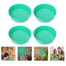 4 PCS Garden Tools Soil Sieve Mesh Sifting Pan Dirt Screen Sifter
