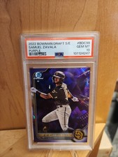 2022 Bowman Draft Sapphire Samuel Zavala Purple Refractor /10 Padres PSA 10 POP1