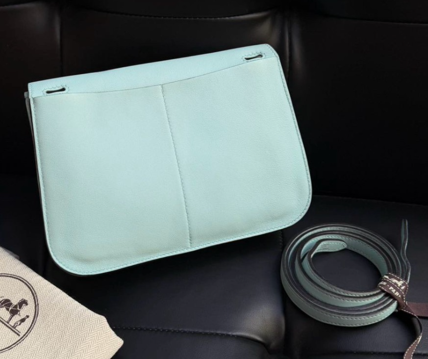 Hermes Halzan Mini Swift Message Bag Top Handle Shoulder Crossbody