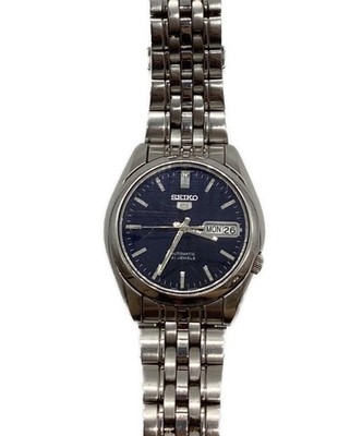 Seiko 5 Men's Automatic 7S26 Blue Dial Day Date 21J Stainless Steel 3.0cm Auth