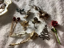 Twelve Vintage Pins  Rhinestone Bobby Pins
