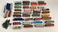 Vintage Lot of 36 N Scale Train Cars, Caboose, Tanker, Boxcars  Parts