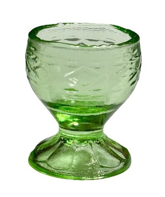Boyd Glass Special Order Kims Glass - Diamond Pedestal Open Salt Dip Aloe Green
