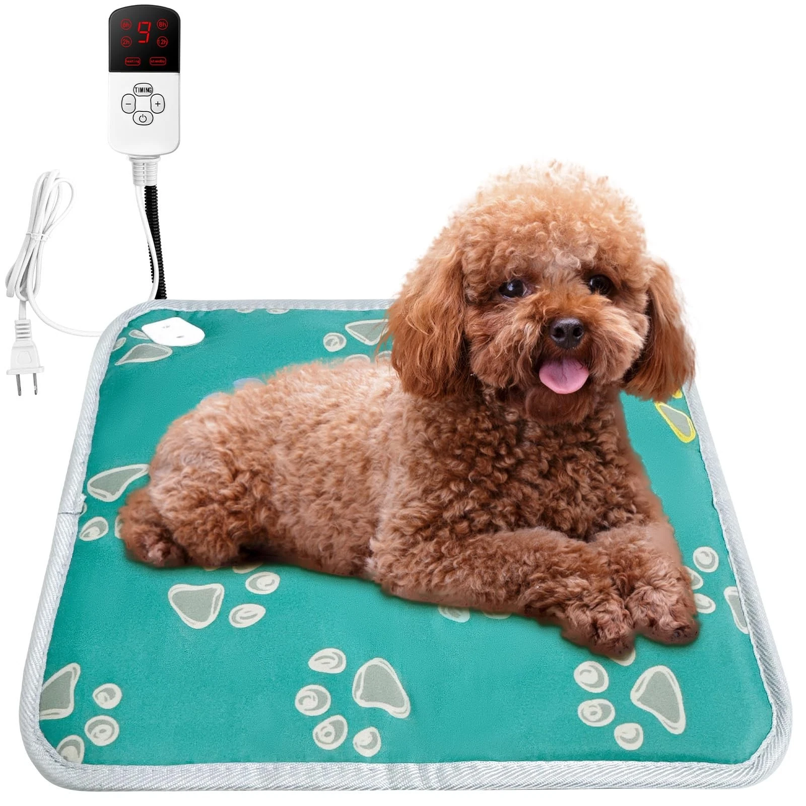 La La Pet Pet Heating Pad 9 Adjustable Temperature 110V Heated Bed with Switc...