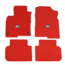 Floor Mats Fits 22-26 Honda Civic Red Nylon Carpet Front Rear W White Si Floor Mats Fits 22-26 Honda Civic Red Nylon Carpet Front Rear W White Si