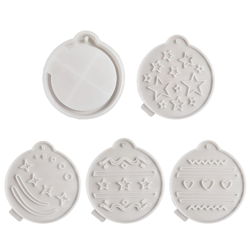 Round Silicone Pendant Mold for Resin Crafts with Textured Wall Design