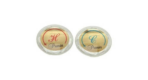 Premier 114093 Hot and Cold Index Buttons Pair Clear - Picture 3 of 3