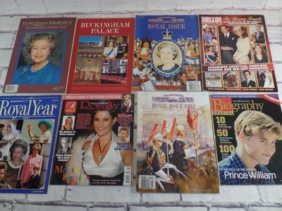 Vintage British Royalty Magazine Lot of 8 Queen Elizabeth II Prince William
