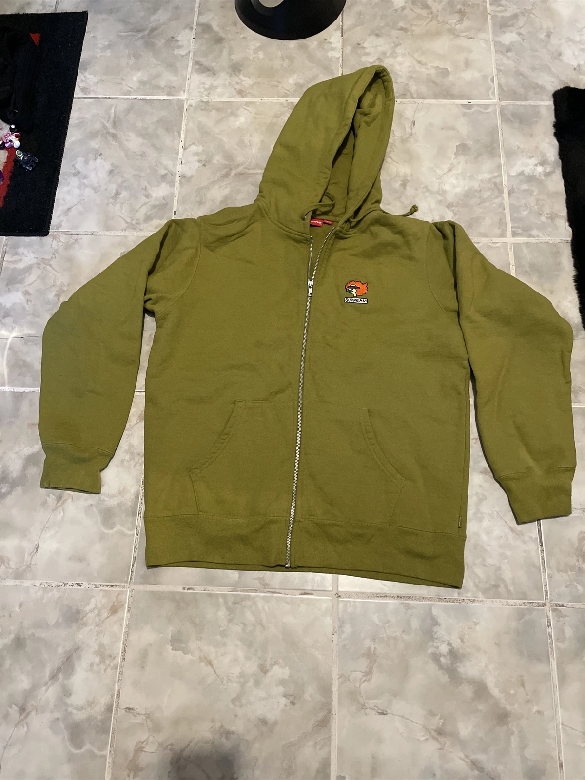 Sweat à capuche zippé Supreme Gonz Ramm vert mousse grand rare épuisé