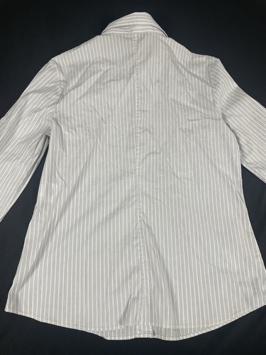 Red Valentino Gray Striped Long Sleeve Bow Detail Button Up Shirt Size EUR 46 - Picture 11 of 13