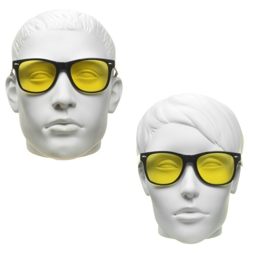 Yellow Lens Sunglasses Glasses Night Driving Motorcycle Ride Cycling Men Women - Picture 11 of 91