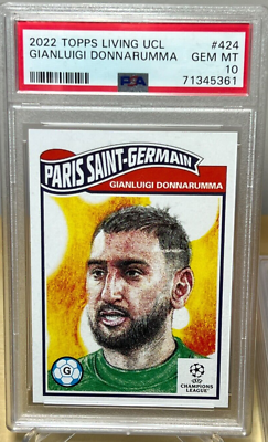 GIANLUIGI DONNARUMMA PSA 10 TOPPS LIVING UCL SOCCER CARD GIANLUIGI DONNARUMMA PSA 10 TOPPS LIVING UCL SOCCER CARD