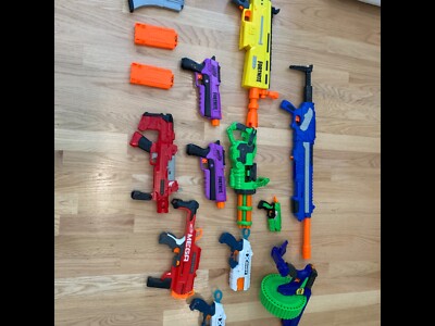 nerf, buzzbee, dart zone, boomco, x shot used guns and parts