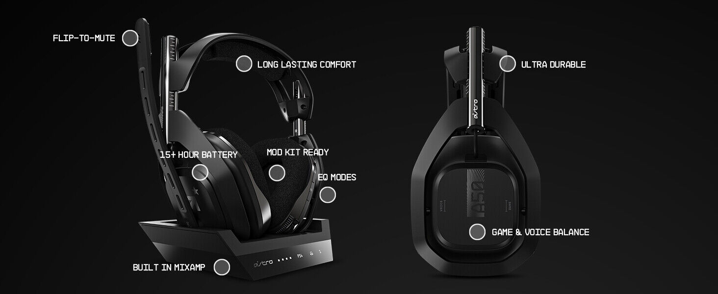 ASTRO A50 Wireless Gaming Headset + Base Station - PS4, PC