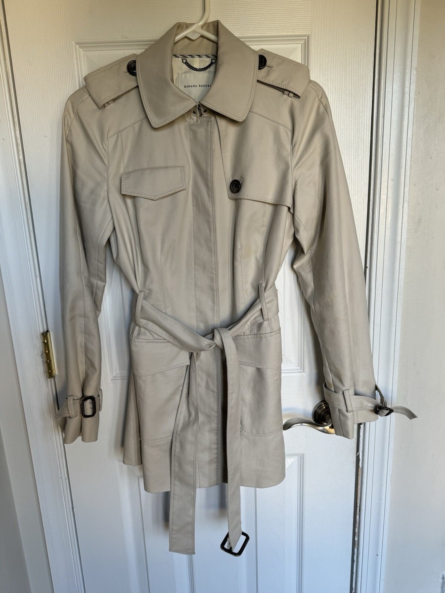 NEW Women's Banana Republic Lined Clemence Rain Trench Jacket READ DESC