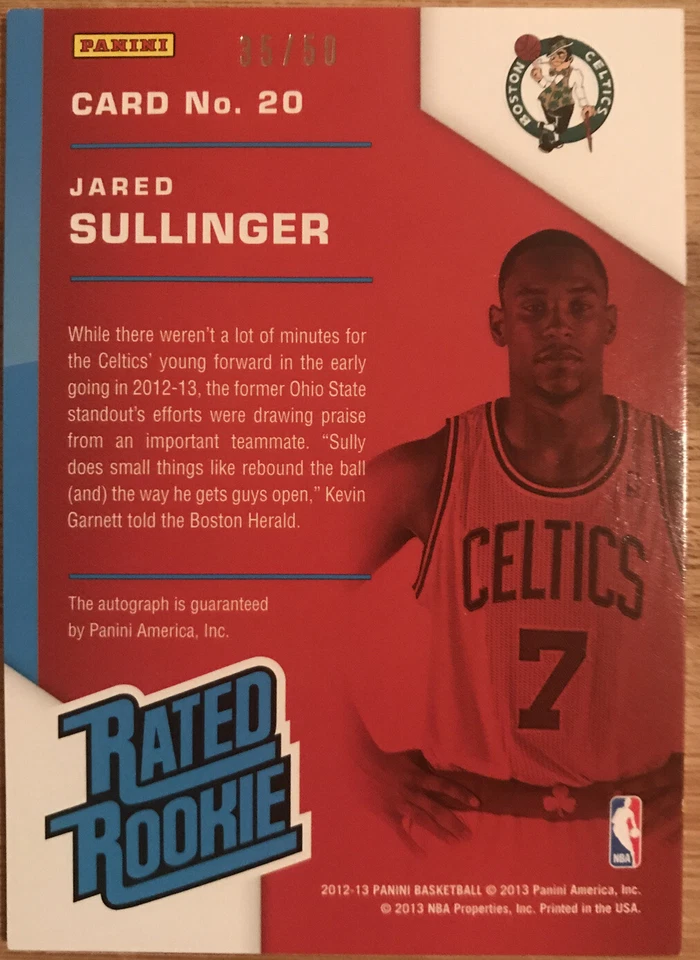2012-13 Panini Rated Rookie Signatures Jared Sullinger #20 #’d 35/50 - Image 2 of 2
