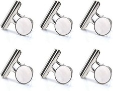 Lot de 6 clips 5,1 cm magn tiques pour r frig rateur en m tal argent 