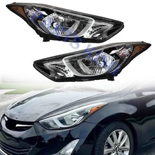 For 2014 2015 2016 Hyundai Elantra Headlight Assembly Left Right Pair w/ Bulbs