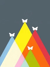 88124 DIGITAL BUTTERFLIES COLOURFUL WALL Decor Wall Print Poster