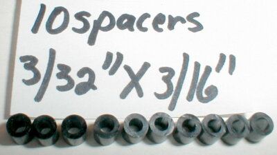 (10) Axle Spacers ID 3/32'' X 3/16'' thick Nylon Slot Car Scratch Builders NOS