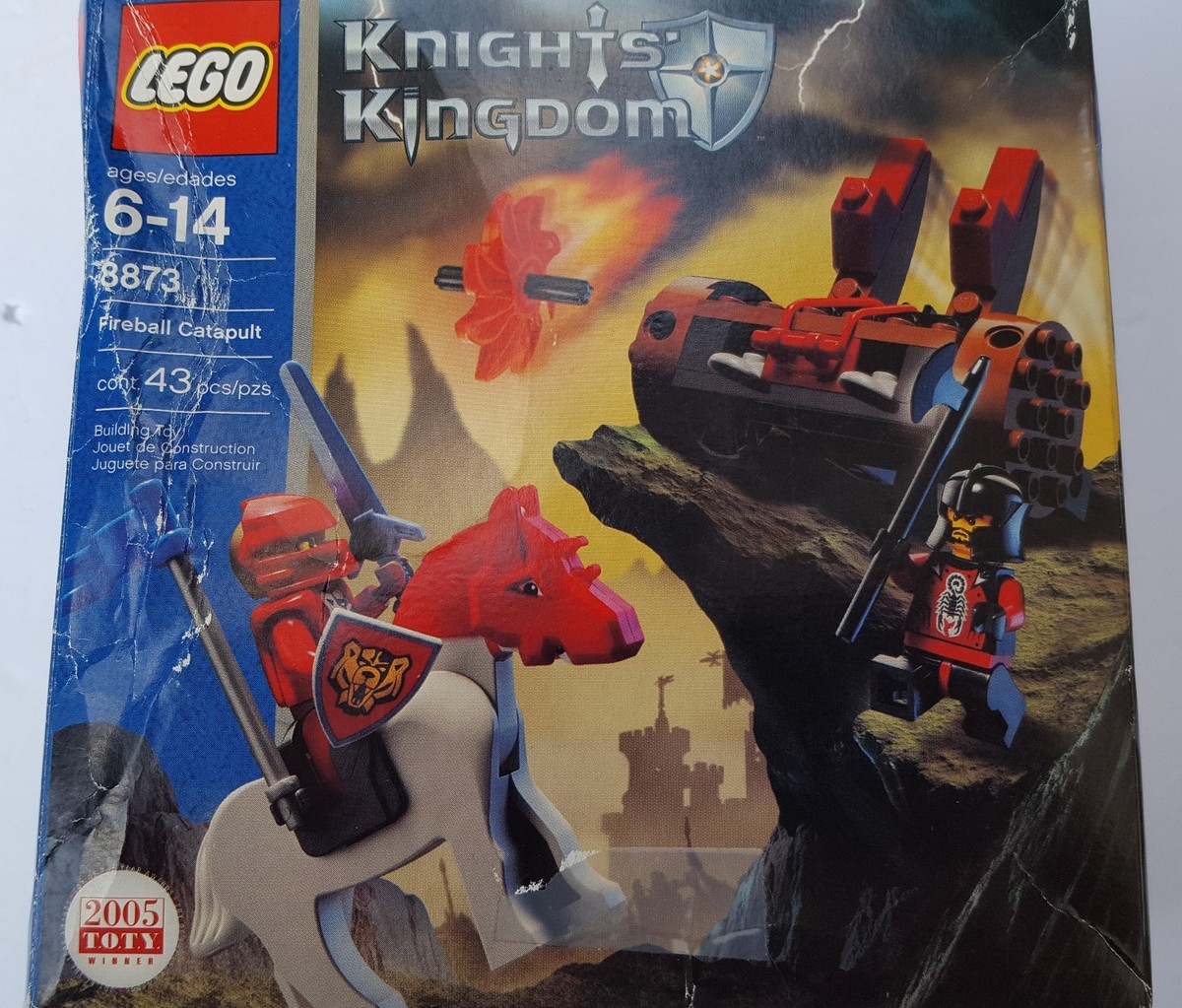 Lego 8873 knights kingdom Fireball Catapult Red Black Castle Sir