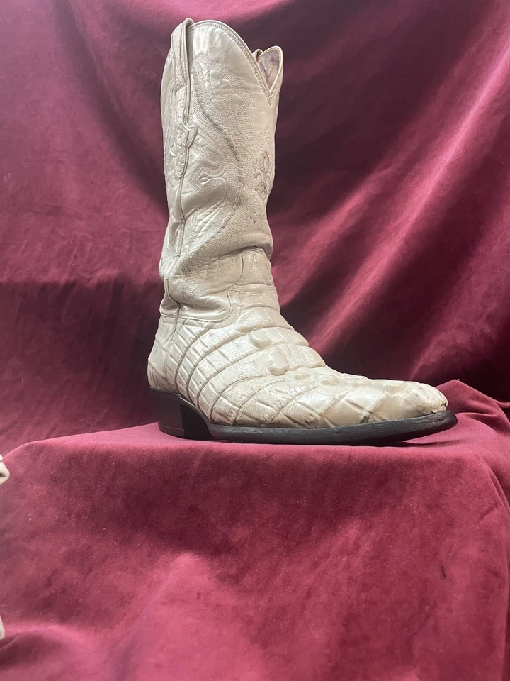 Винтажные белые ковбойские мужские ботинки родео сделано в Мексике размер 9,5 крокодил - Изображение 4 из 4