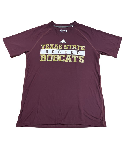 Футболка Adidas NCAA Texas State Bobcats Soccer Maroon Темно-бордовая/Белая/золотая 4897a 