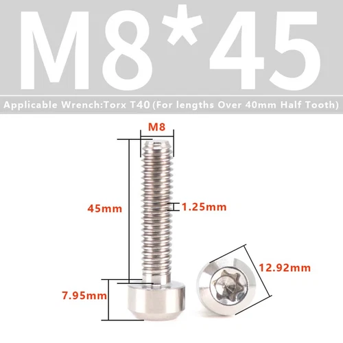 M4M5M6M8M10 Titanium Bolts Taper Cone Socket Head Motorcycle Modification Screws - Picture 200 of 205