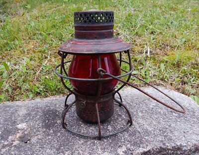 Rare Antique Handlan St Louis Railroad Lantern with 4054 painted