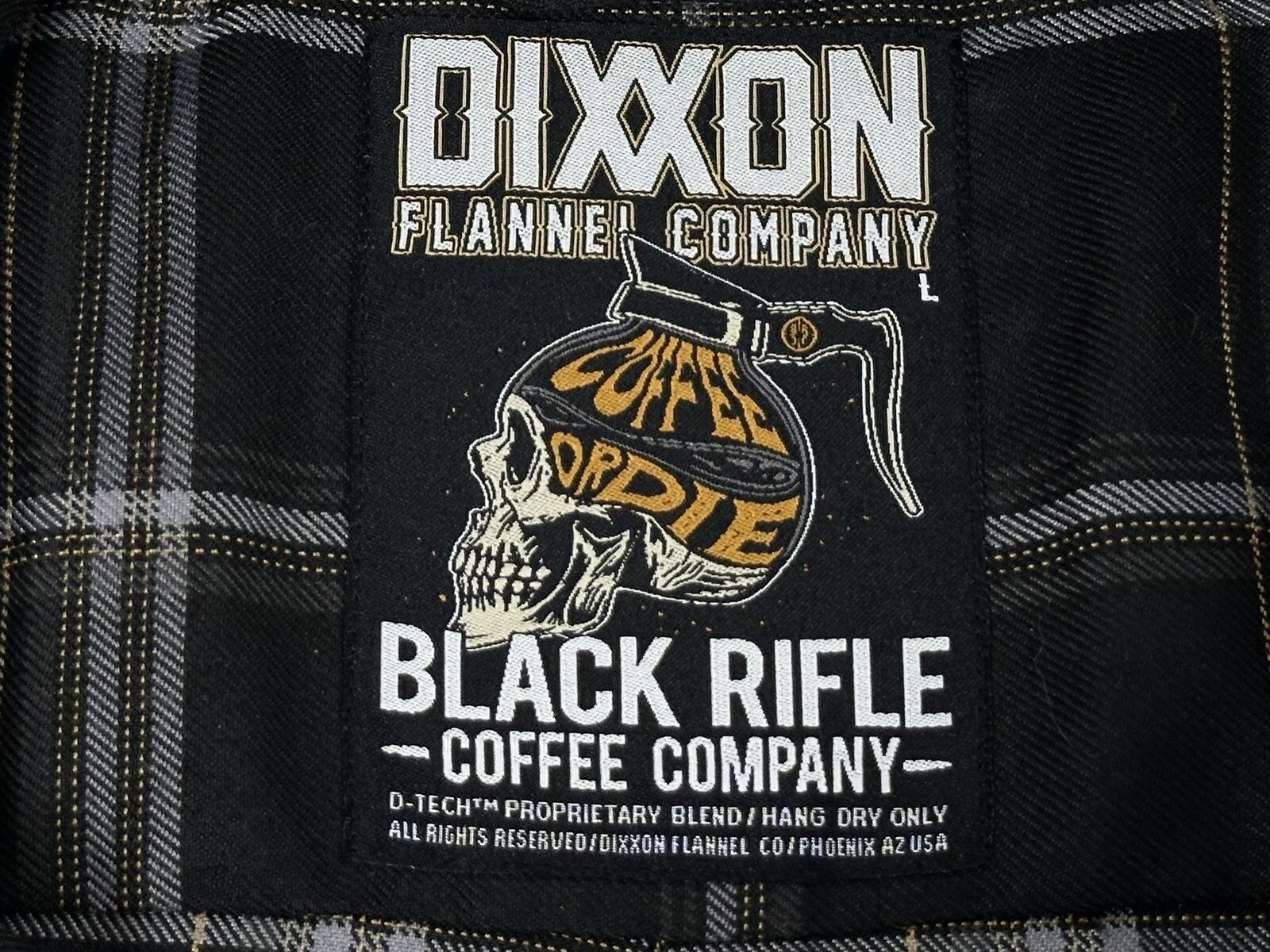 Dixxon Women’s Shirt Large Flannel Black Gray The Fireside Black Rifle Coffee Co image 3