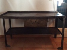 Ancien meuble de métier métal brossé atelier industriel 1950