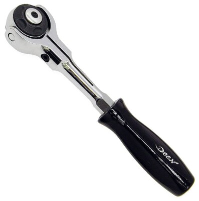 DEEN 3/8'' FULL TURN ROUND COMPACT HEAD SWIVEL RATCHET HANDLE (155mm) DNR3F-06