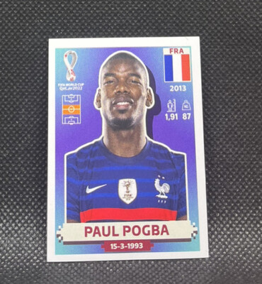 Paul Pogba Panini FIFA World Cup Qatar 2022 Stickers #FRA 12