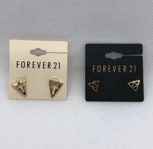 Authentic Forever 21 Lot of 2 Gold Plated Triangle Earrings