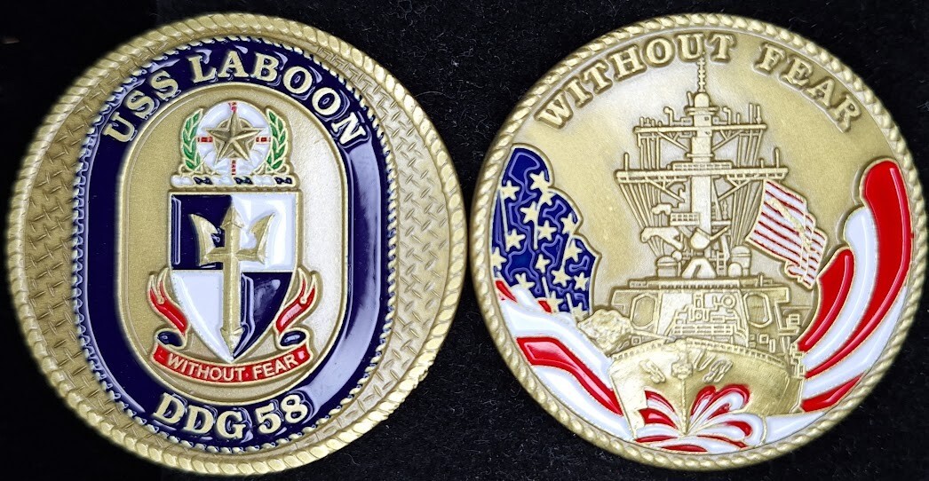 DDG-58 USS LABOON - Without Fear - Navy Challenge Coin