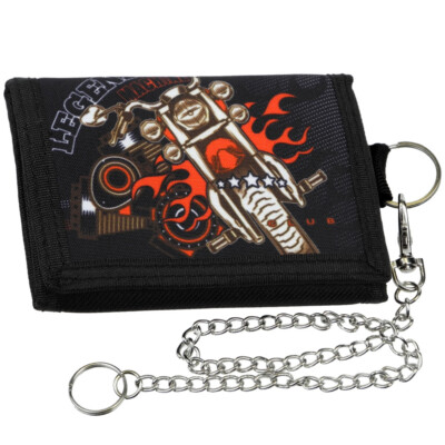 Portafoglio Uomo Con Catena Portachiavi Portamonete Moto Squadra