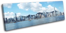 Hong Kong Skyline Day Asia Asian City SINGLE CANVAS WALL ART Picture Print