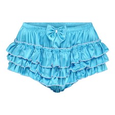 Satini Frilly Sissy Ruffled French Knickers Briefs Silky Satin Underwear