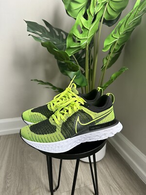 Size 10- Nike React Infinity Run Flyknit 2 Volt/Black