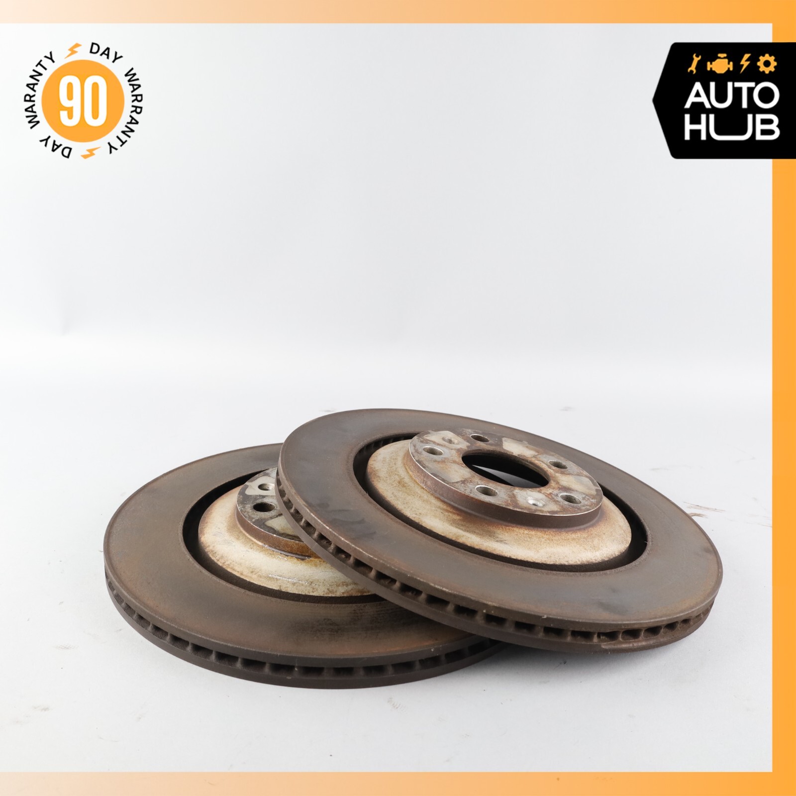 03-18 Bentley Continental Flying Spur Rear Left & Right Brake Rotors Disc OEM