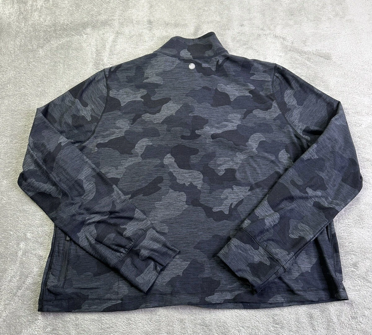 yogalicious lux pullover camo crop 1/4 zip mock neck pocket hoodie