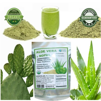 Aloe Vera & Nopal Cactus Gastritis Constipation Pure 100% Fiber 1/2 Lb  ALKAVITA | eBay
