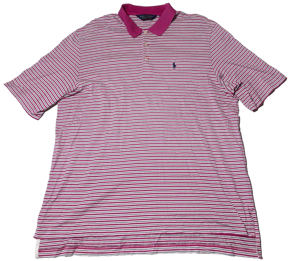 VTG POLO GOLF RALPH LAUREN Men XL Pima Cotton Pink Blue