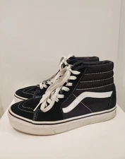 Vans Off The Wall Black Hi Tops Men Size 5 Women 6.5 Skateboard