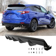 Car Rear Lip Bumper Valance Diffuser Spoiler 6fins Black For Acura Rdx 2007-2025 Car Rear Lip Bumper Valance Diffuser Spoiler 6fins Black For Acura Rdx 2007-2025