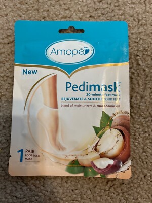 Amope Pedimask Foot Sock Mask, Macadamia Oil Essence, 1 Pack
