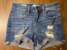 Vigoss Shorts Women’s Blue Size 25 Marley Distressed Denim Shorts,