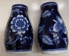 Pier 1 Imports Mandarin Blue & White Salt & Pepper Shakers Set Porcelain 3 1/2” — photo 2